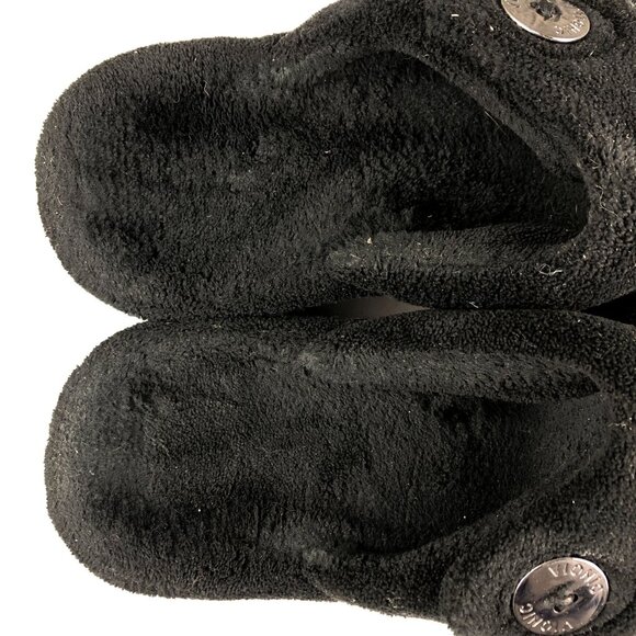 Vionic Women's Size 5 Pauline Black Open Toe Faux Fur Slip On Slippers Sandals - Picture 12 of 14